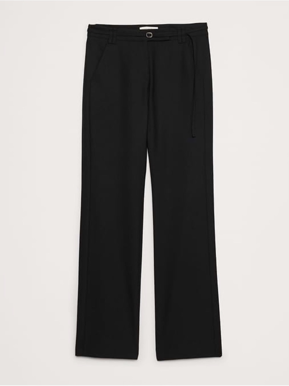 Banana Republic Mid Rise Straight Wool Blend Flannel Pant Black 6